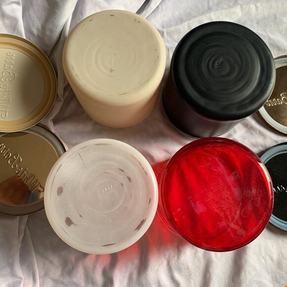 CANDLE JARS - 4 Empty Bath & Body Works White Barn 3 Wick w/ lids clean DIY jars - Picture 5 of 5